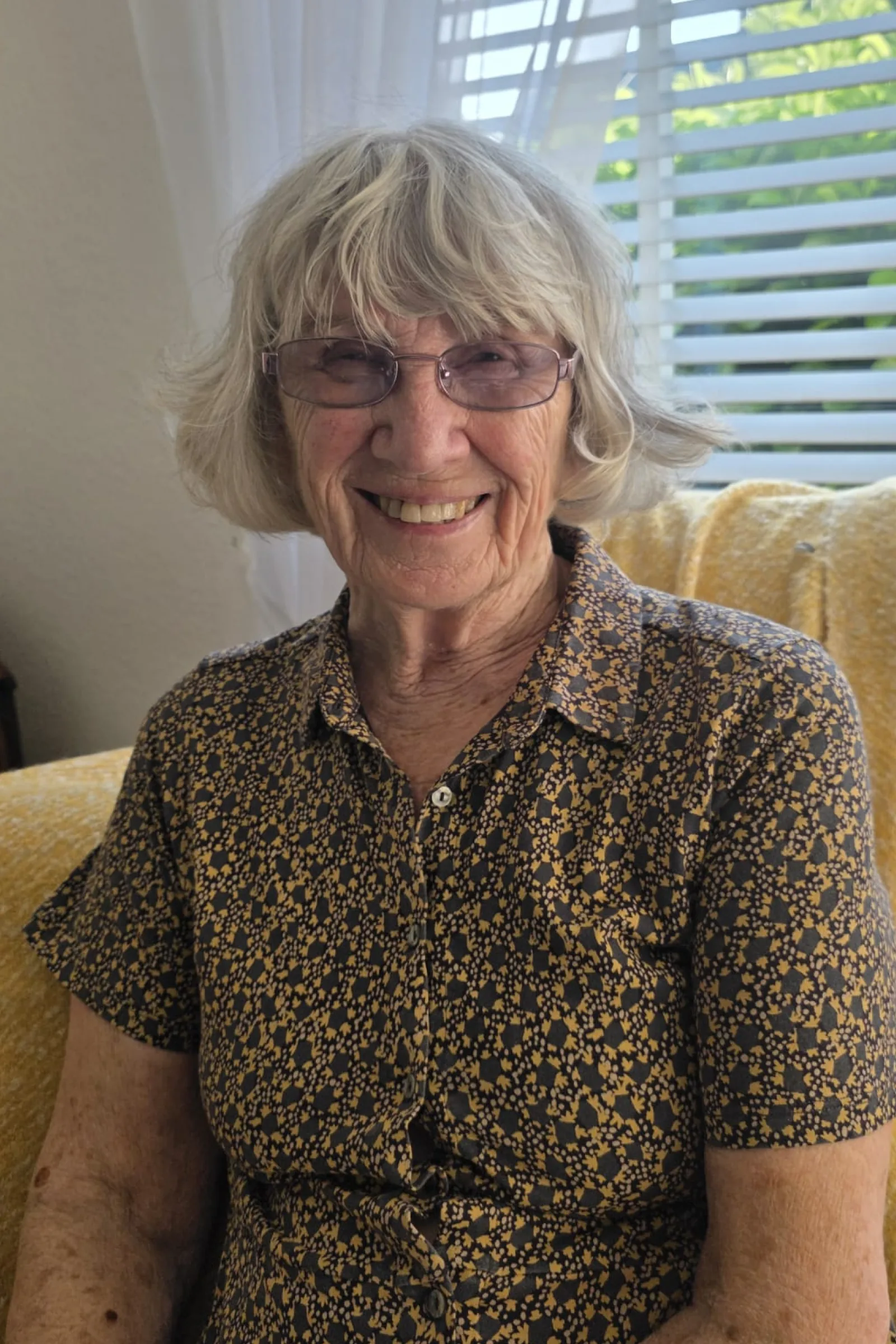 Beryll smiling at home